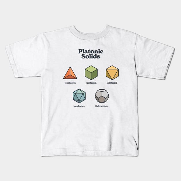Platonic Solids - Colorful Kids T-Shirt by souloff